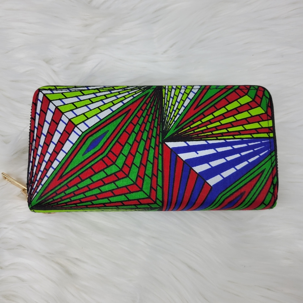 New colorful double zipper wallet with strap